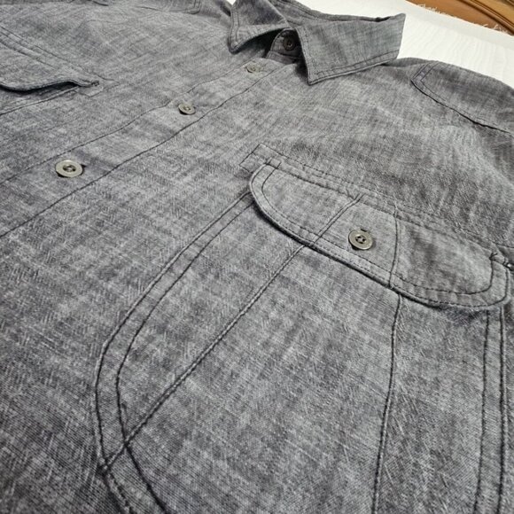 The Foundry Short Sleeve Shirt Men's 3XL Black Button Pockets Workwear EUC LN - Picture 4 of 11